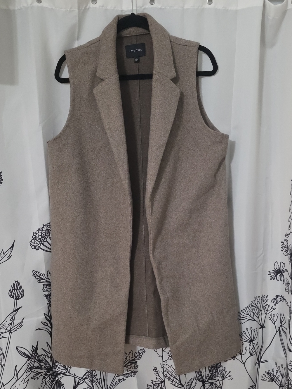 Love Tree Taupe Sleeveless Long Vest